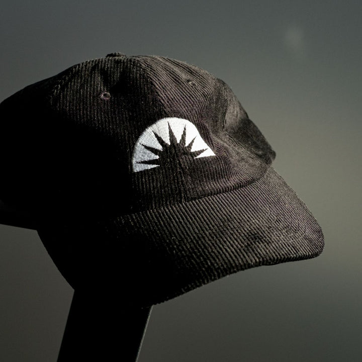 Forever Embroidery Corduroy Cap 6 Panel - Black